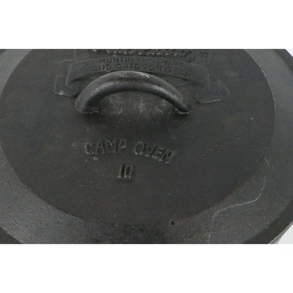 Kitchen Vintage Cabelas Cast Iron Camp Oven 1 With Handle Lid Camping